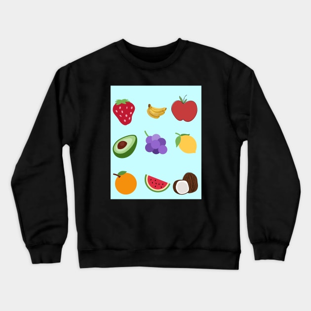 Variety Of Fruits For Healthy Living Crewneck Sweatshirt by TANSHAMAYA